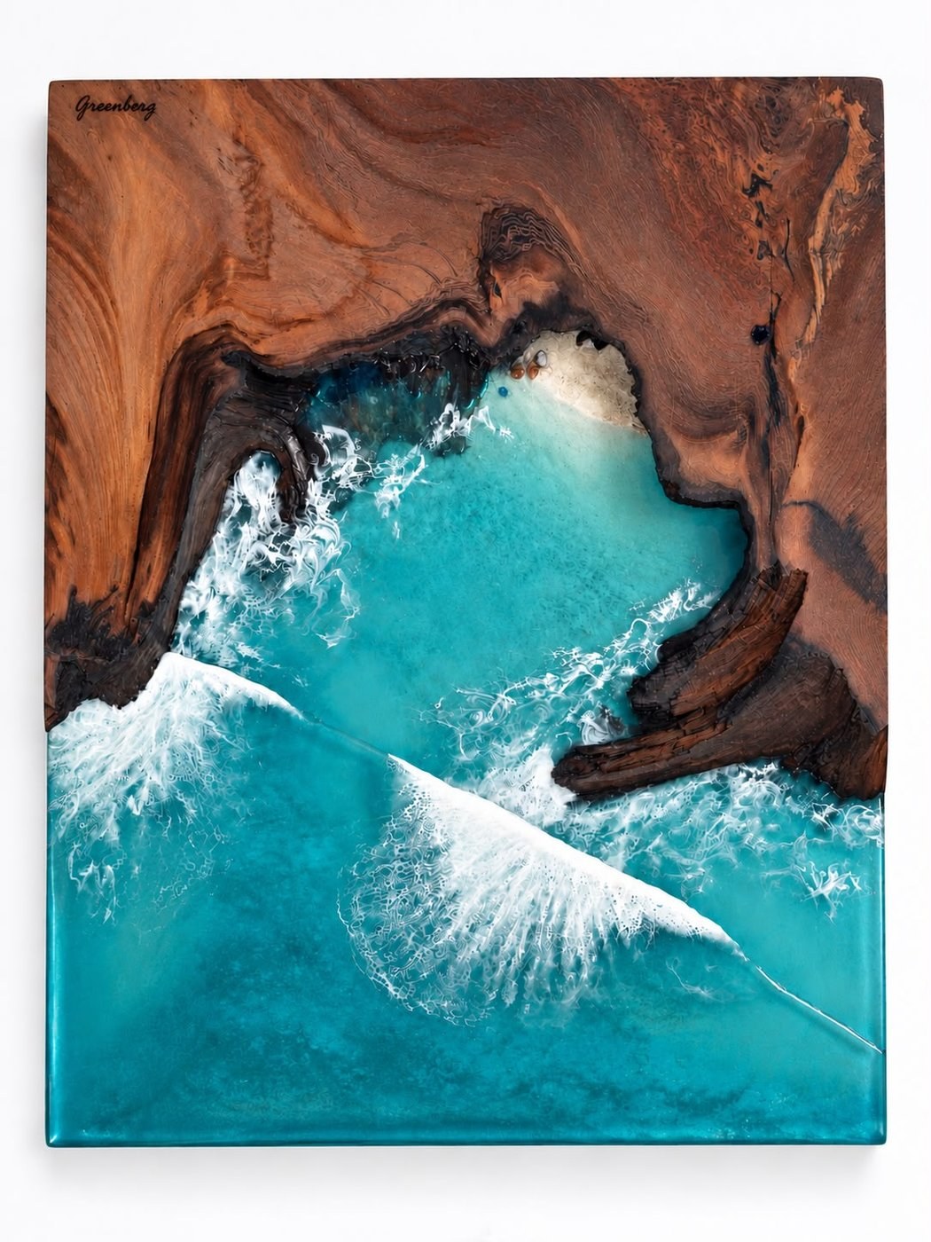 The Cave on Norman Island, BVI's - ancient redwood and pigmented epoxy wall art